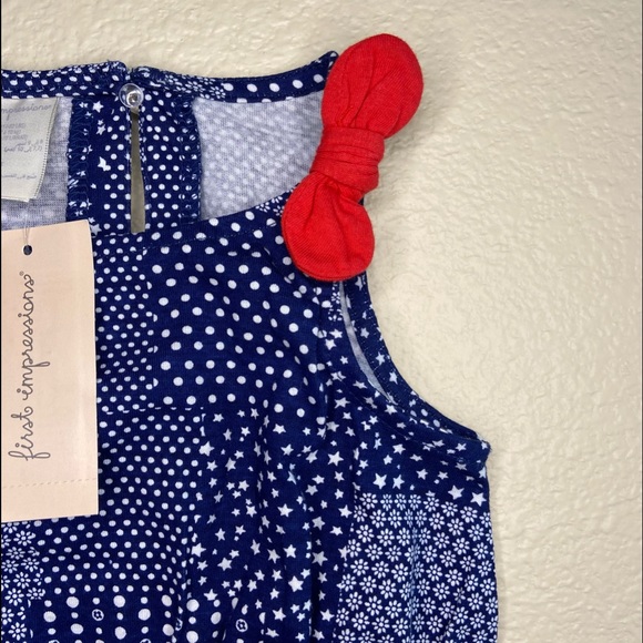 First Impressions Dot Printed Romper 6-9M - Picture 3 of 5